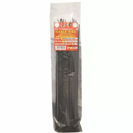 Tool City 14.6 in. L Black Cable Tie 100 Pack (14.6, Black)