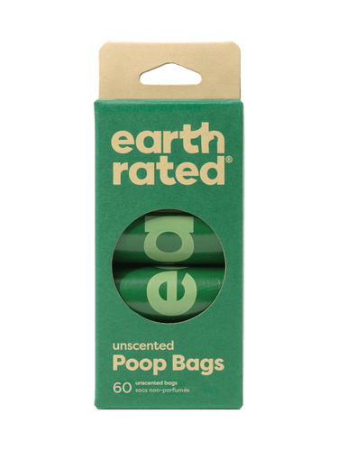 Earth Rated Poop Bags on Refill Rolls (60 Bags - Unscented)