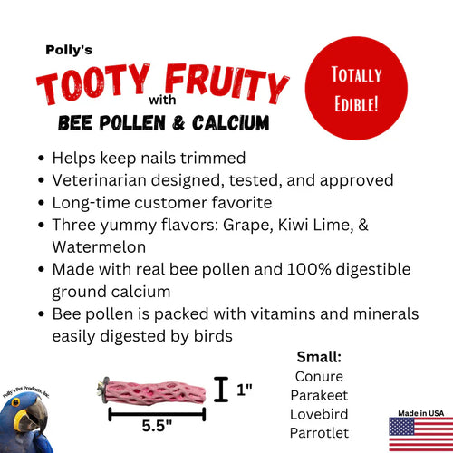 Polly's Pet Products Polly's Tooty Fruity Bee Pollen Perch - Small (Small)