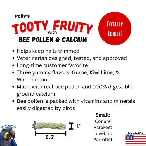 Polly's Pet Products Polly's Tooty Fruity Bee Pollen Perch - Small (Small)