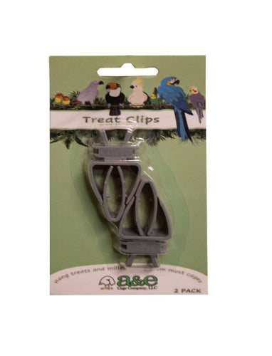 A & E Cages Cuttlebone/Treat Clip Holder for Birds (2 Pack)