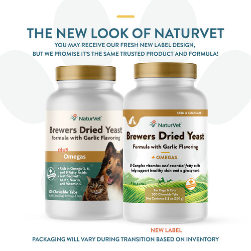 NaturVet Brewers Dried Yeast Formula with Garlic Flavoring Plus Omegas