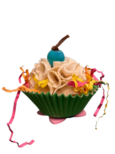 A & E Cage Happy Beaks Sweet Tweets Cupcake Foot Bird Toy (Multicolored)