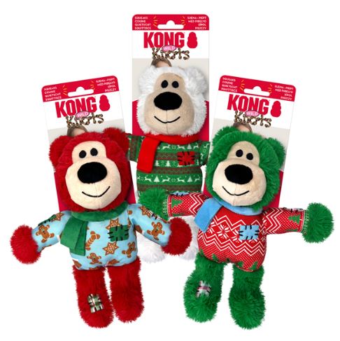 KONG Christmas Holiday Wild Knots Bear Dog Toy