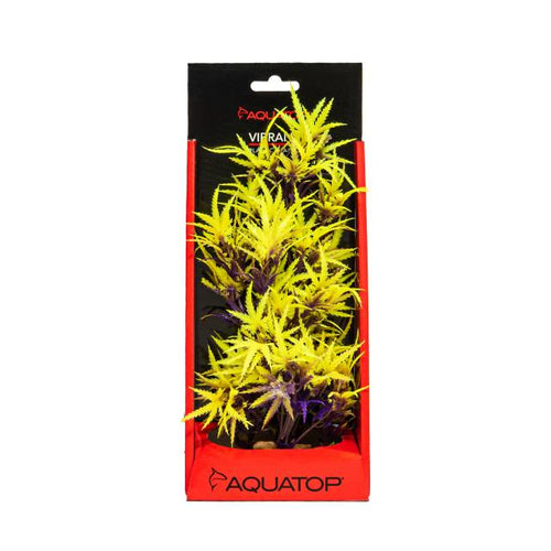 Aquatop Vibrant Fluorescent Cannabis Olive Plant (16 inch)