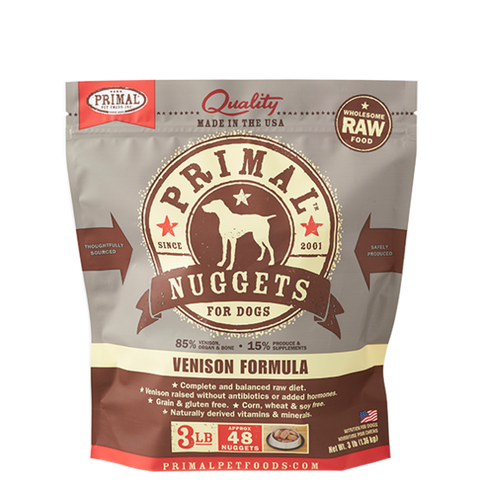 Primal Pet Foods Canine Raw Frozen Nuggets (Beef 3 Lb)