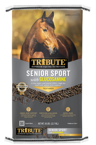 Tribute Senior Sport® with Glucosamine, Textured High Fat Horse Feed