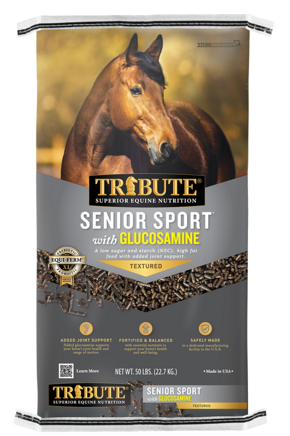 Tribute Senior Sport® with Glucosamine, Textured High Fat Horse Feed