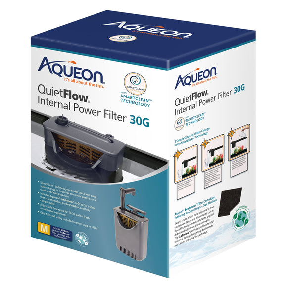 Aqueon QuietFlow® Internal Power Filters with SmartClean™ Technology