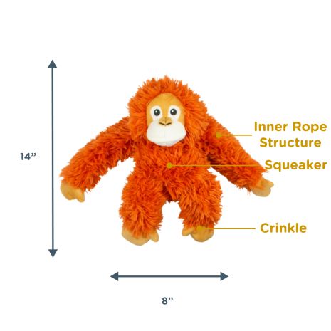 Tall Tails Orangutan Rope Body Dog Toy (14, Orangutan)