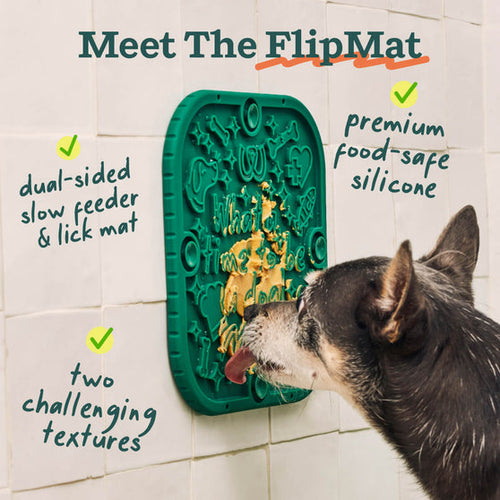 Woof FlipMat Dual-Sided Lick Mat and Slow Feeder for Dogs