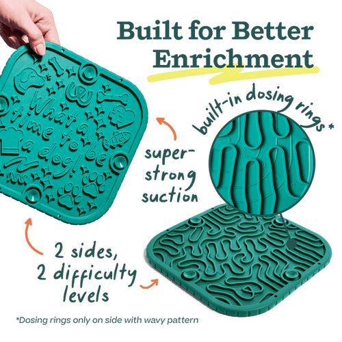 Woof FlipMat Dual-Sided Lick Mat and Slow Feeder for Dogs