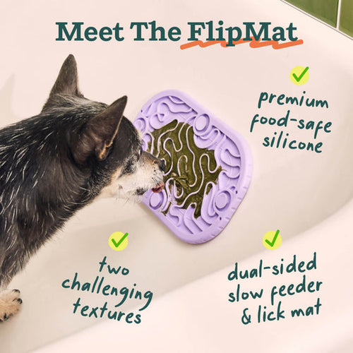 Woof FlipMat Mini Dual-Sided Lick Mat and Slow Feeder