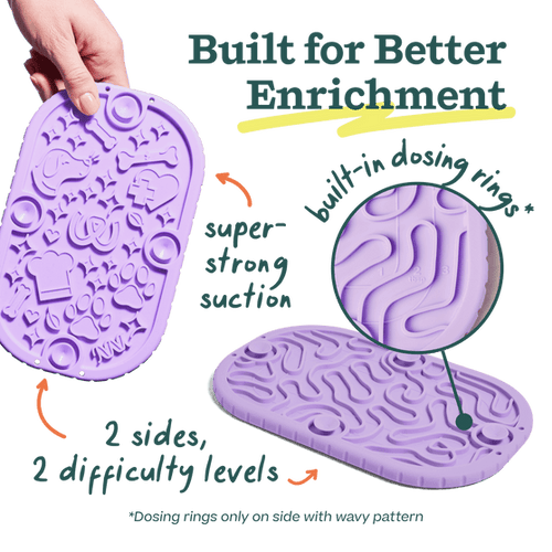 Woof FlipMat Mini Dual-Sided Lick Mat and Slow Feeder