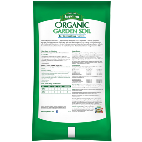 Espoma Organic Soil Mixes Vegetable & Flower Garden Soil