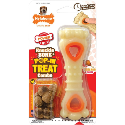 POWER CHEW KNUCKLE BONE & POP-IN TREAT (REG, CHICKEN)