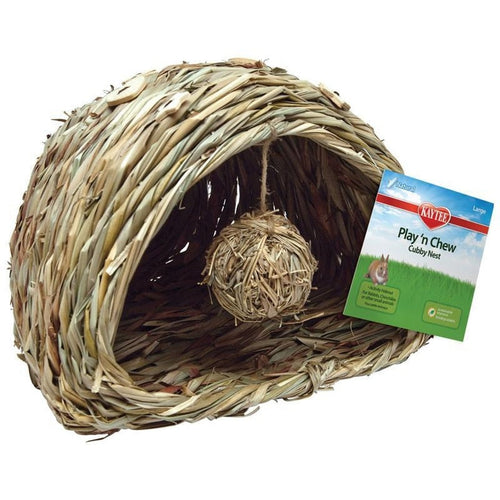 KAYTEE PLAY-N-CHEW CUBBY NEST (LG, NATURAL)