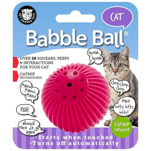 BABBLE BALL WITH CATNIP (SMALL, FUCHSIA)