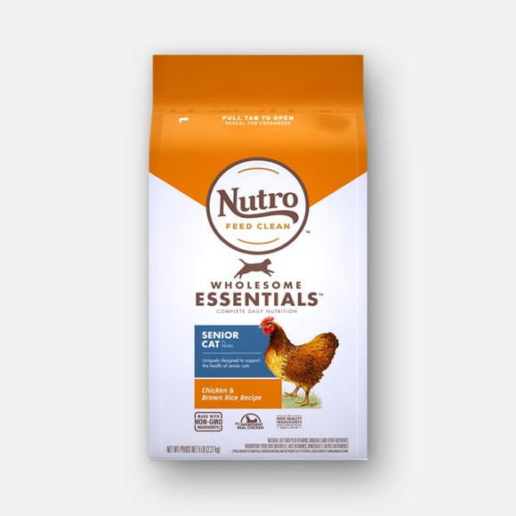 NUTRO WHOLESOME ESSENTIALS™ Natural Dry Cat Food SENIOR FORMULA WITH CHICKEN & BROWN RICE RECIPE
