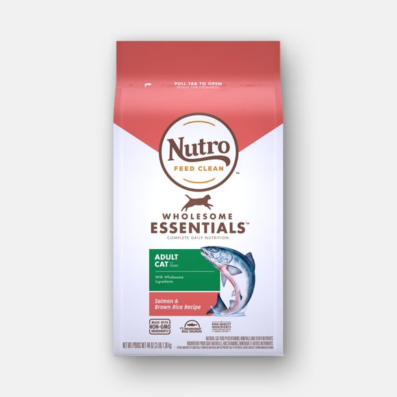 NUTRO WHOLESOME ESSENTIALS™ Natural Dry Cat Food ADULT FORMULA WITH SALMON & BROWN RICE RECIPE