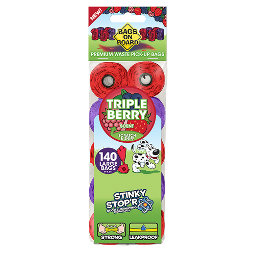 Bags on Board Triple Berry Scented Waste Pick-Up Bags