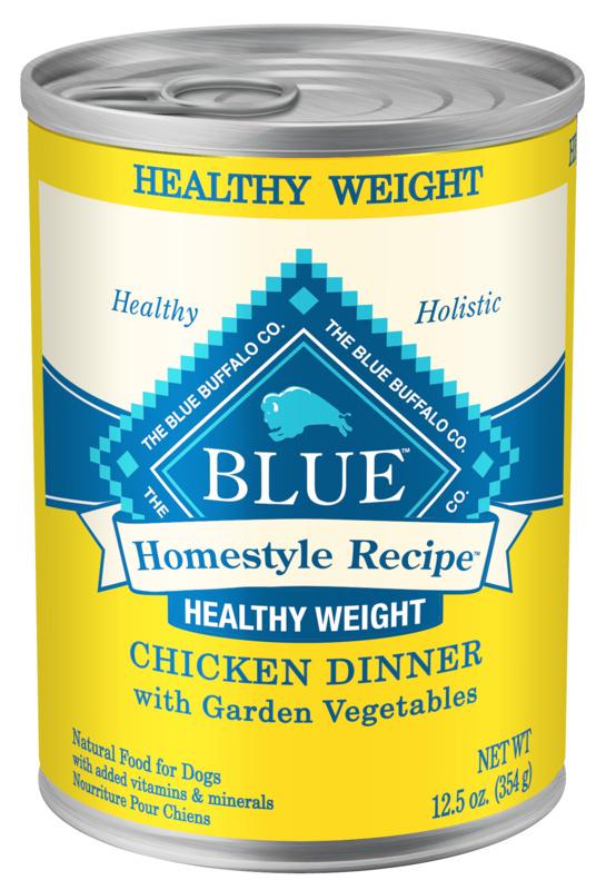 Blue Buffalo Homestyle Recipe Healthy Weight Chicken Dinner with Garden Vegetables Canned Dog Food