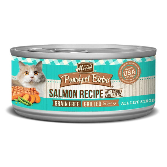 Merrick Purrfect Bistro Grain Free Grilled Salmon & Vegetables Recipe Canned Cat Food