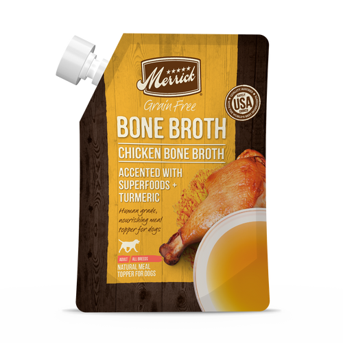 Merrick Grain Free Chicken Bone Broth Wet Dog Food Topper