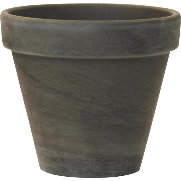 Ceramo 3-3/4 In. H. x 4-1/2 In. Dia. Dark Basalt Clay Standard Flower Pot