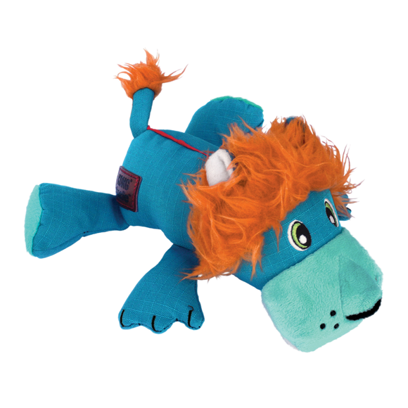 KONG Cozie Ultra Lucky Lion Dog Toy (Large, Blue)