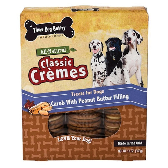 THREE DOG BAKERY CLASSIC CREMES CAROB COOKIES