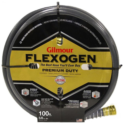 FLEXOGEN 8-PLY GARDEN HOSE (100 FT X 5/8 INCH, GRAY)