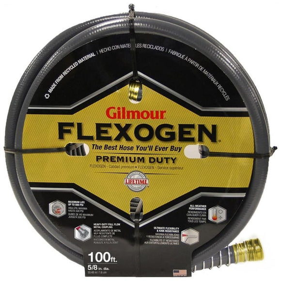 FLEXOGEN 8-PLY GARDEN HOSE (100 FT X 5/8 INCH, GRAY)