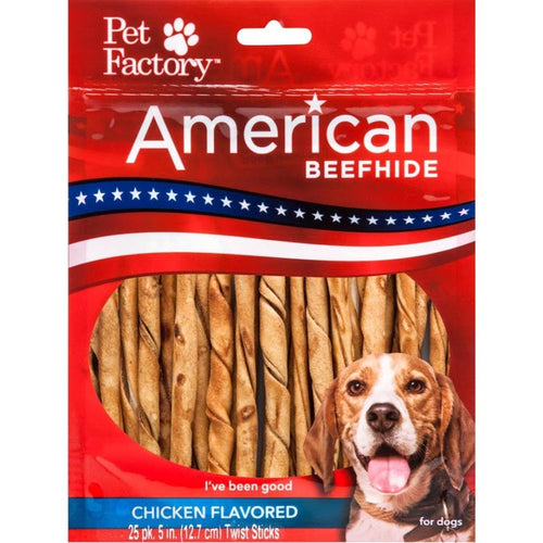 Pet Factory American Beefhide Twist Sticks Value Pack