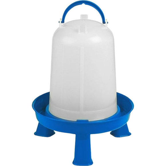 DOUBLE TUFF POULTRY WATERER WITH LEGS (2.5 GAL, BLUE/WHITE)